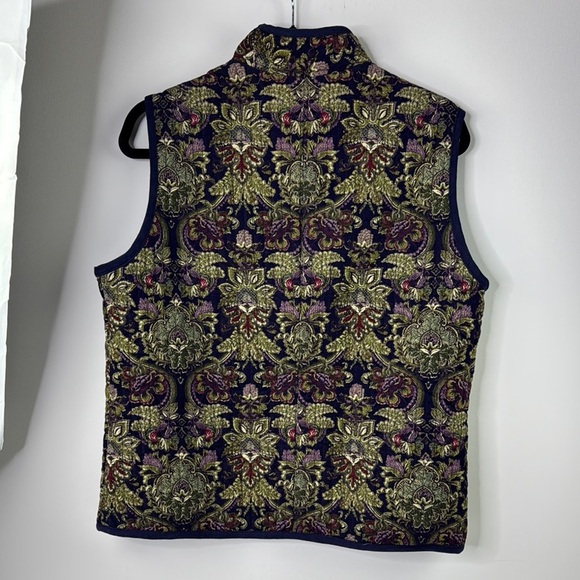 Tabi Women's Purple Corduroy Colourful Floral Quilted Vest - Picture 2 of 11
